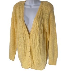 Vintage 80’s pearl button cable knitted cardigan